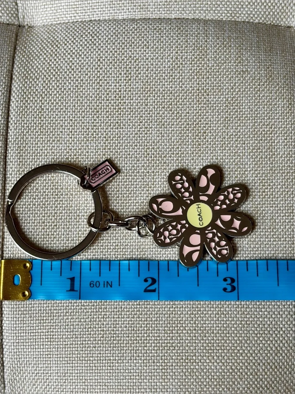 Pink Floral Logo Keychain Bag Charm - Picture 5 of 5